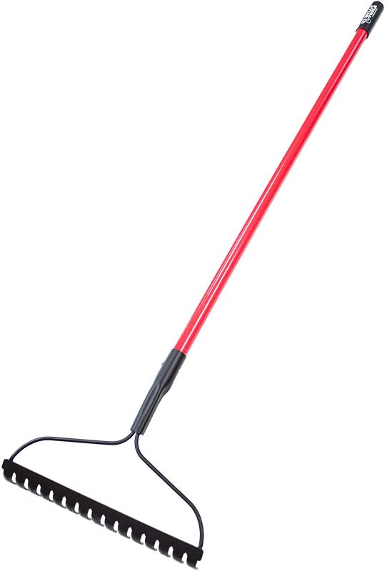 Photo 1 of Bully Tools 92309 12-Gauge 16-Inch Bow Rake with Fiberglass Handle and 16 Steel Tines, 58-Inch