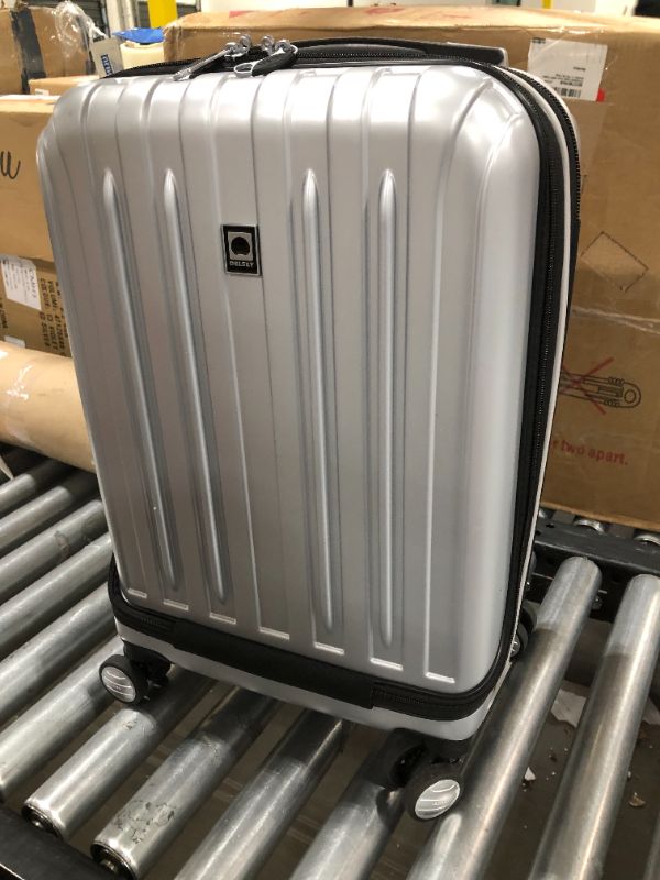 Photo 2 of DELSEY Paris Titanium Hardside Expandable Luggage with Spinner Wheels, Silver, Carry-On 19 Inch