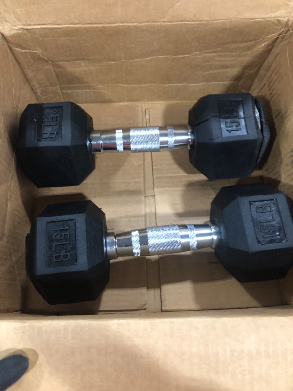 Photo 2 of Balancefrom Rubber Encased Hex Dumbbell in Pairs