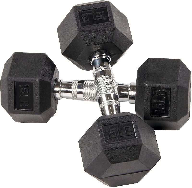 Photo 1 of Balancefrom Rubber Encased Hex Dumbbell in Pairs