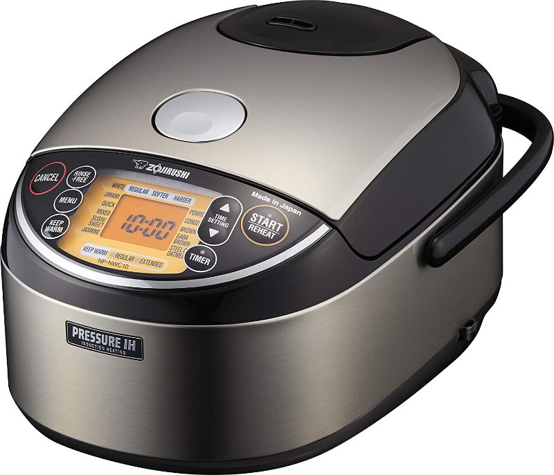 Photo 1 of Zojirushi NP-NWC10XB Pressure Induction Heating Rice Cooker & Warmer, 5.5 Cup, Stainless Black, Made in Japan
