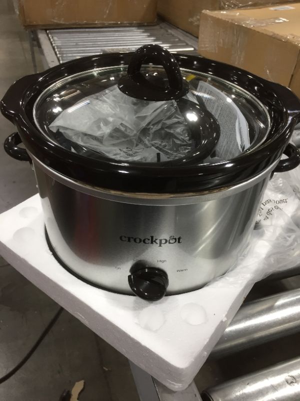 Photo 2 of Crock-Pot SCR503SP 5-Quart Smudgeproof Round Manual Slow Cooker with Dipper, Silver
