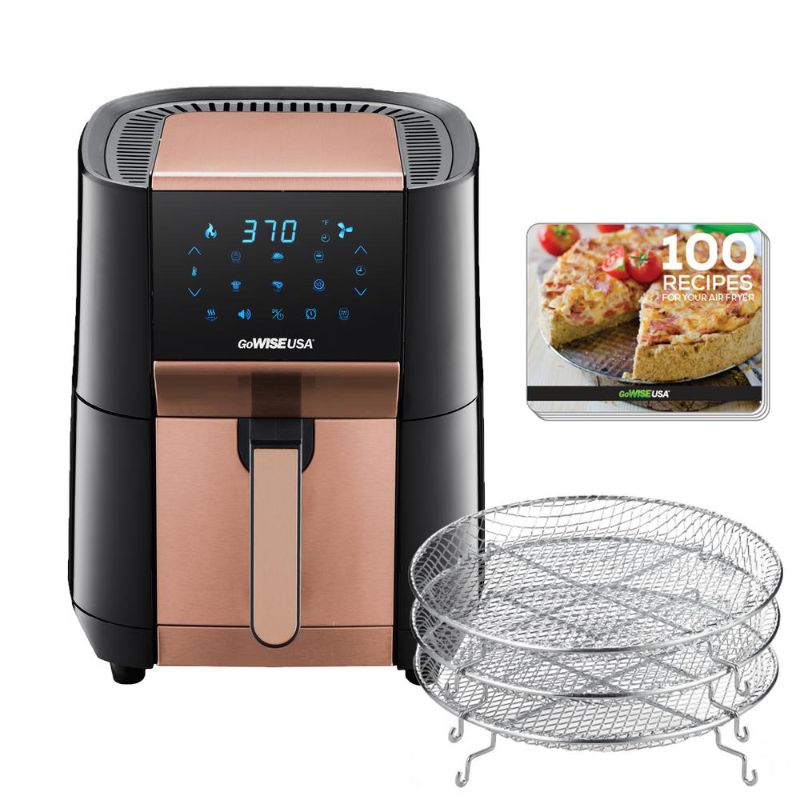 Photo 1 of GoWISE USA 7 Qt. Black/Copper Air Fryer and Dehydrator Max XL