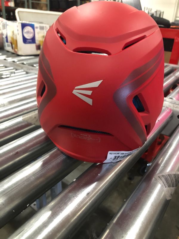 Photo 3 of Easton Pro-X Matte Baseball Helmet with Jaw Guard. Junior. Red
