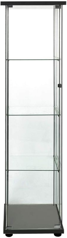 Photo 1 of FANYUSHOW Glass-Door Cabinet, 4-Shelf Curio Cabinet,Glass Display Shelf,Glass Display Cabinet,Black