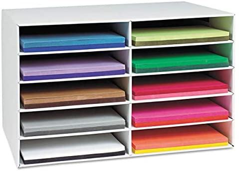 Photo 1 of Classroom Keepers 12" x 18" Construction Paper Storage, 10-Slot, White, 16-7/8"H x 26-7/8"W x 18-1/2"D, 1 Piece