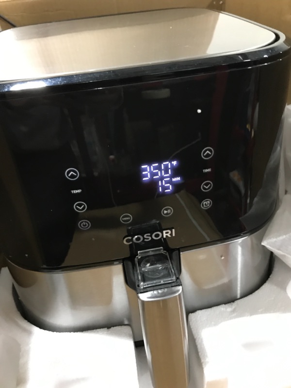 Photo 2 of COSORI Air Fryer (100 Recipes, Rack, 11 Functions) Large Oilless Oven Preheat/Alarm Reminder, 5.8QT, Digital-Stainless steel