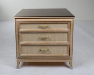 Photo 1 of 3 DRAWER NIGHT STAND WITH GLASS TOP 20L X 26W X 28H INCHES