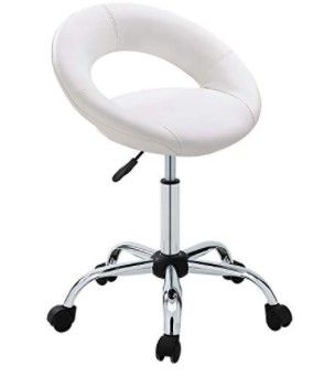 Photo 1 of Duhome White Adjustable Task Chairs,Rolling Swivel Stool for Massage Salon Office Facial Spa Medical Tattoo Chair Stool w/Backrest Cushion