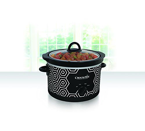 Photo 1 of Crock-Pot 4.5-Quart Slow Cooker, Manual, Black/White Pattern