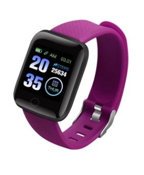 Photo 1 of 116Plus Smart Bracelet 1.3 Inch Color Screen Multi-functional Fitness Tracker for Pedometer/Heart Rate/Sleep Monitoring Sport Wristband Watch (Purple)
