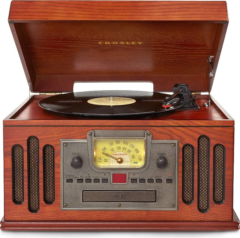 Photo 1 of Crosley CR704D-PA Musician 3-Speed Turntable with Radio, Cd/Cassette Player, Aux-in and Bluetooth, Paprika