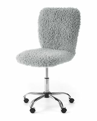 Photo 1 of Urban Shop Faux Fur Armless Swivel Task Office Chair, Multiple Colors Gray Grey
