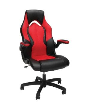 Photo 1 of Essentials by OFM ESS-3086 High-Back Racing Style Leather Gaming Chair, Red