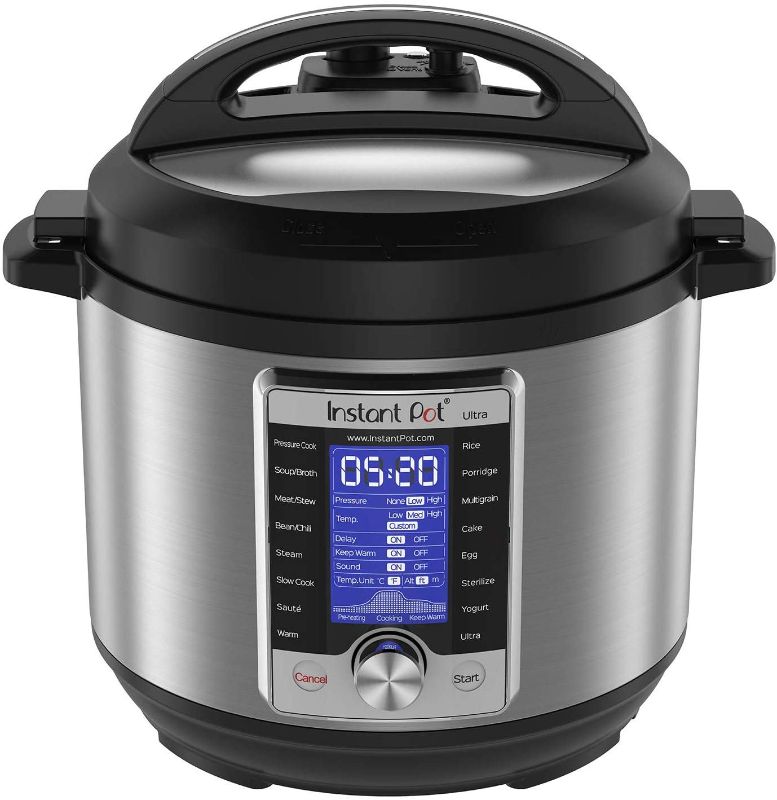 Photo 1 of Instant Pot Ultra 60 Ultra 6 Qt 10-in-1 Multi- Use Programmable Pressure Cooker, Slow Cooker, Rice Cooker, Yogurt Maker, Cake Maker, Egg Cooker, Sauté, and more, Stainless Steel/Black