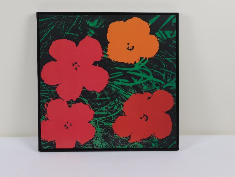 Photo 1 of Andy Warhol Design 4 Flowers  26H X 12W Inches Framed in Black