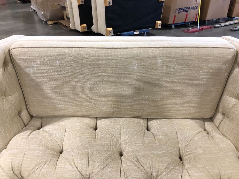 Photo 4 of CANVAS 2 SEAT LOVESEAT CREME COLOR 34L X 71W X 33H INCHES (COUCH ONLY)