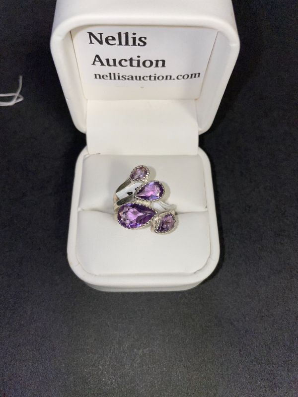 Photo 1 of ONE 925 SILVER & AMETHYST LADY'S RING SIZE 7