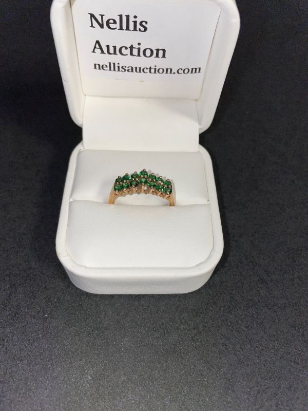 Photo 4 of 3 EMERALD GREEN STONED RINGS SIZE 85 9 STAMPED EL