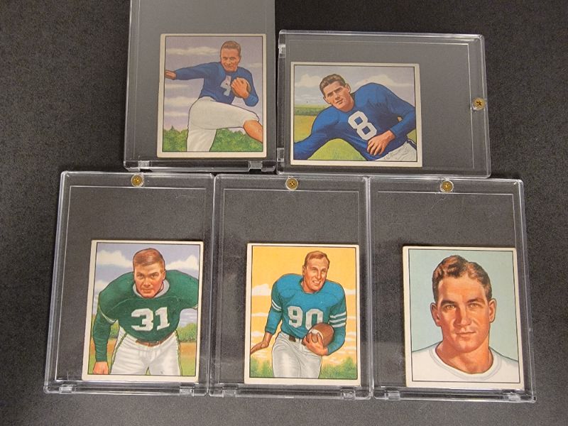 Photo 1 of 5 - 1950 Bowman Football Cards