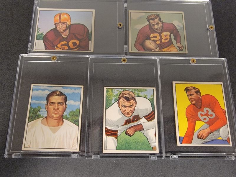 Photo 1 of 5 - 1950 Bowman Football Cards