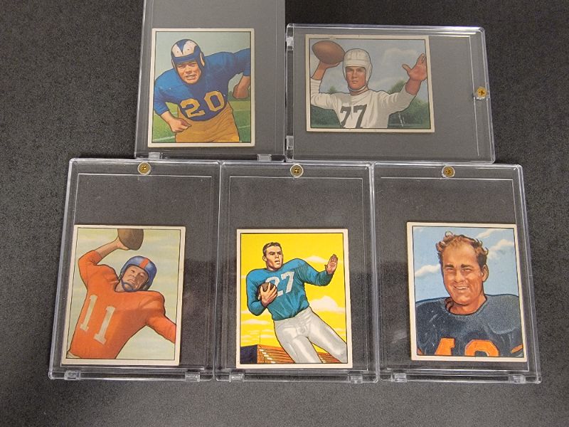 Photo 1 of 5 - 1950 Bowman Football Cards