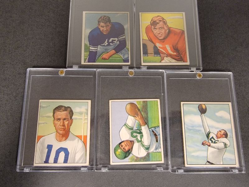 Photo 1 of 5 - 1950 Bowman Football Cards