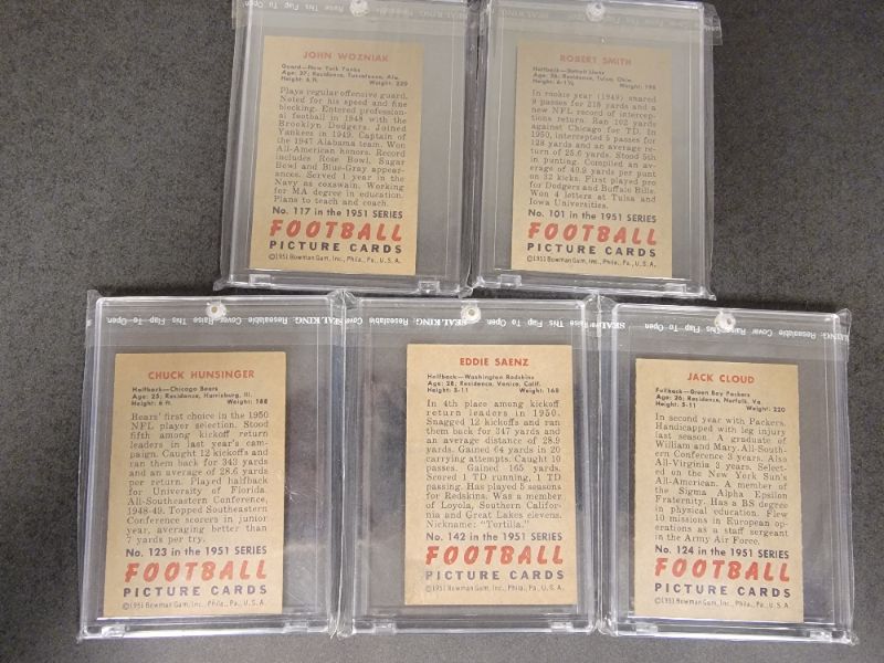 Photo 2 of 5 - 1951 Bowman Football Cards