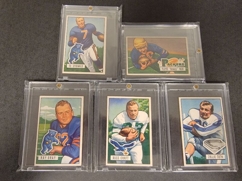 Photo 1 of 5 - 1951 Bowman Football Cards