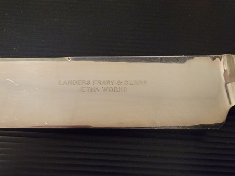 Photo 3 of 12 Pc. Vintage Collectible Butter Knife Set with Mother of Pearl Handle by Landers Frary & Clark Aetna Works