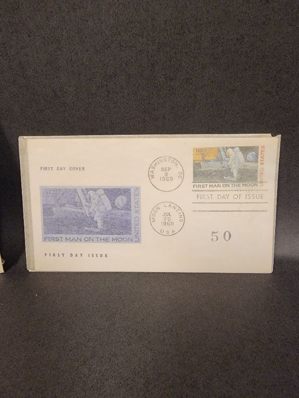 Photo 3 of 2 First Day Cover Stamps of the Moon Landing