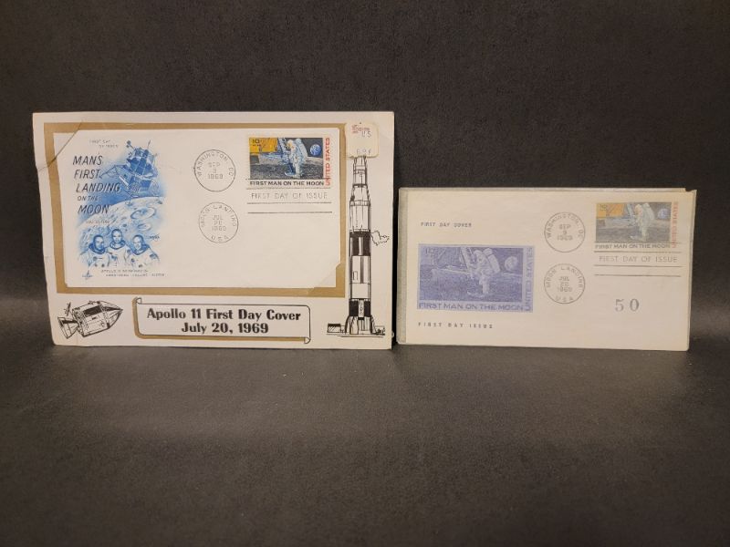 Photo 1 of 2 First Day Cover Stamps of the Moon Landing
