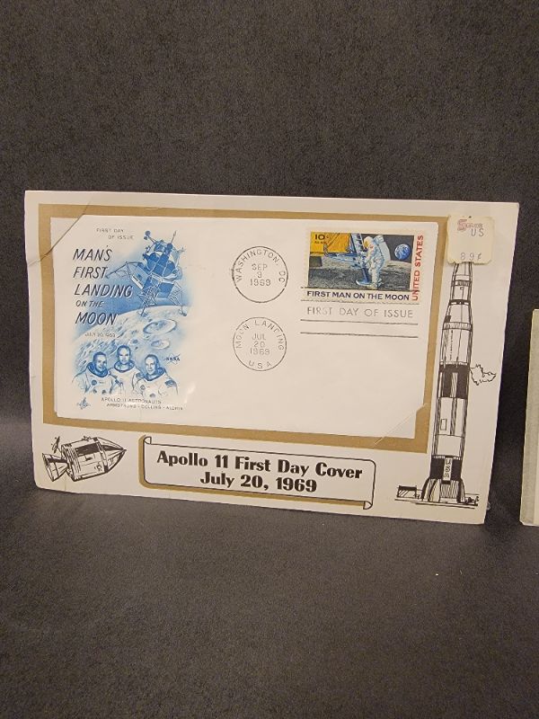 Photo 2 of 2 First Day Cover Stamps of the Moon Landing