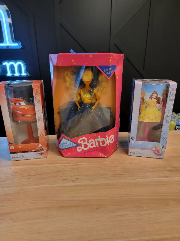 Photo 1 of Barbie doll and 2 Disney lamps