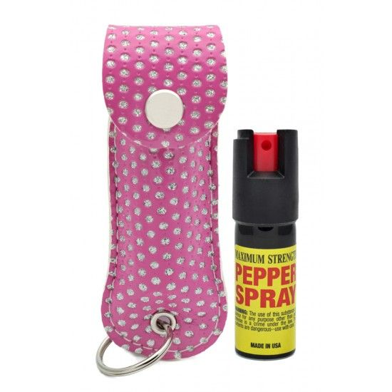 Photo 1 of CHEETAH BRAND PEPPER SPRAY WITH PINK DIAMOND CARRYING CASE MAXIMUM STRENGTH NEW 