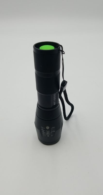 Photo 2 of RT1000 LED METAL FLASHLIGHT WITH ZOOM UP TO X2000 WRIST STRAP BLACK  NEW 