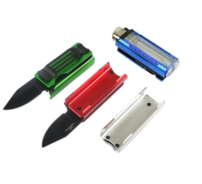 Photo 1 of MINI CLIP POCKET KNIFE AND LIGHTER HOLDER WITH SEATBLET CUTTER NEW 