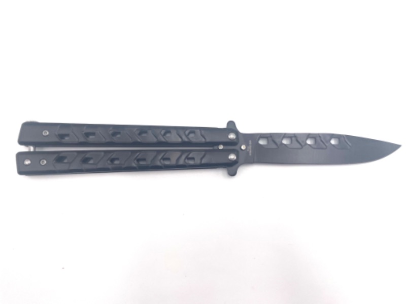 Photo 1 of 4.5 INCH BLACK BUTTERFLY KNIFE NEW 