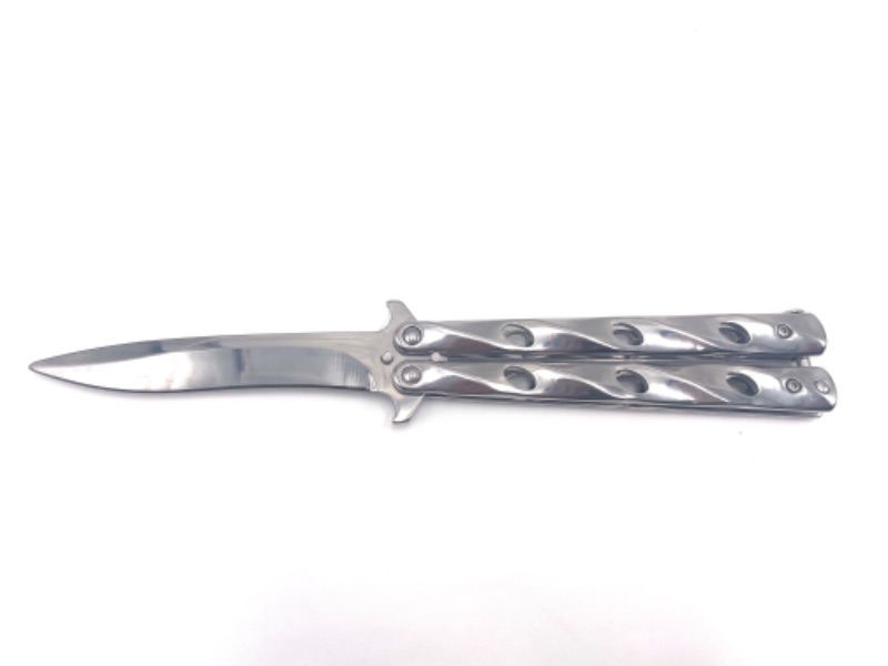 Photo 1 of SILVER 4 INCH BLADE BUTTERFLY KNIFE NEW 