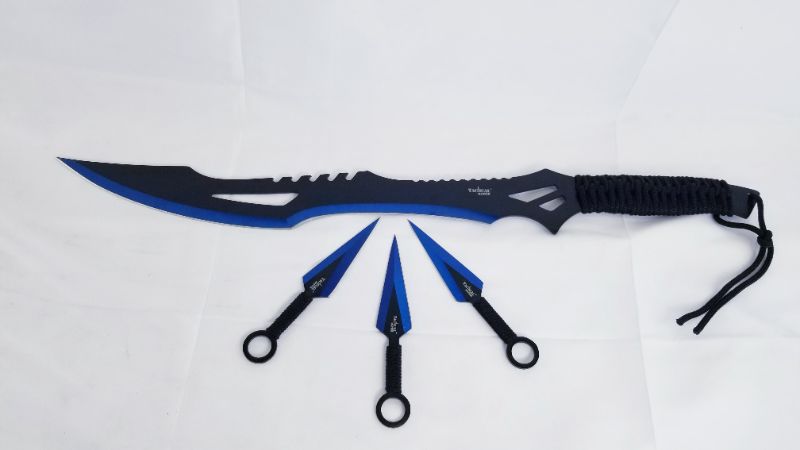 Photo 1 of TATICAL RAZOR SWORD WITH 3 THROWING KNIVES NEW