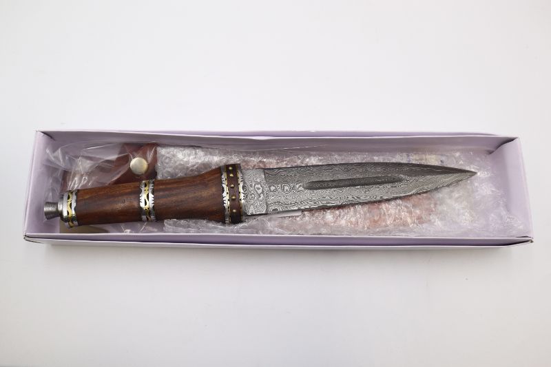 Photo 1 of 14 INCH FANCY DIRK DAMASCUS KNIFE WITH SHEATH NEW