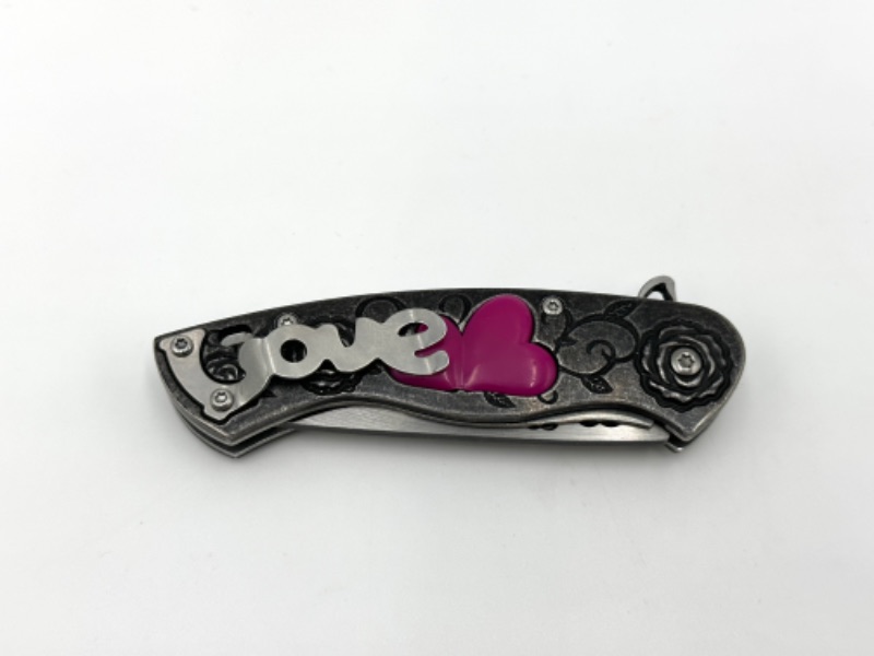 Photo 3 of PINK HEART LOVE POCKET KNIFE NEW