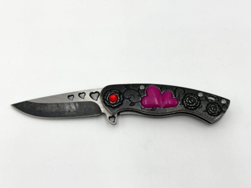 Photo 1 of PINK HEART LOVE POCKET KNIFE NEW