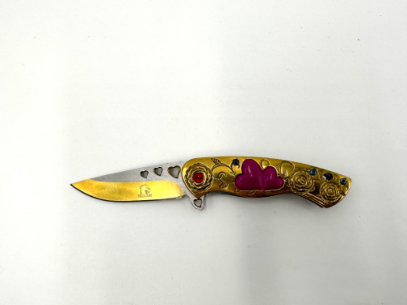 Photo 1 of GOLD LOVE HEART POCKET KNIFE NEW