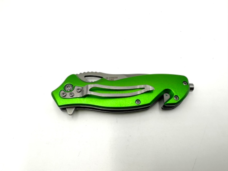 Photo 3 of GREEN CLOCKS AND SKULL DESIGN POCKET KNIFE NEW