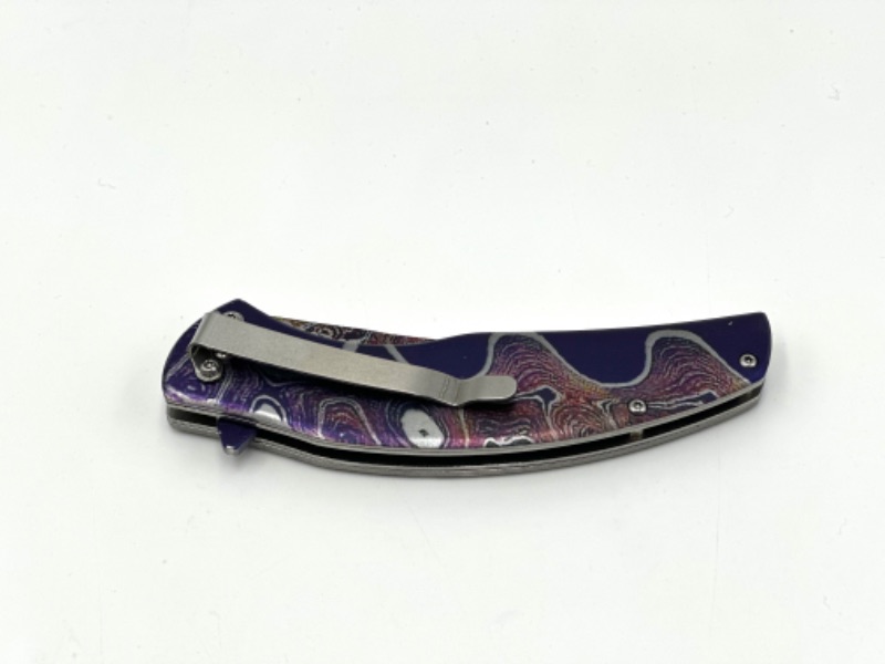 Photo 3 of PURPLE SWIRL DETAIL POCKET KNIFE NEW