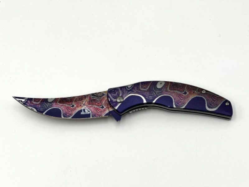 Photo 1 of PURPLE SWIRL DETAIL POCKET KNIFE NEW