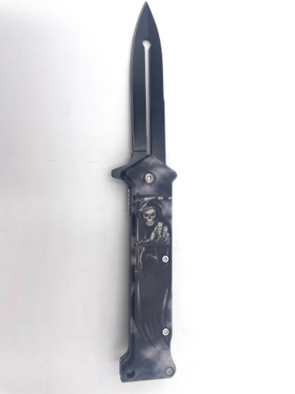 Photo 2 of GRIMM REAPER BLACK POCKET KNIFE NEW 