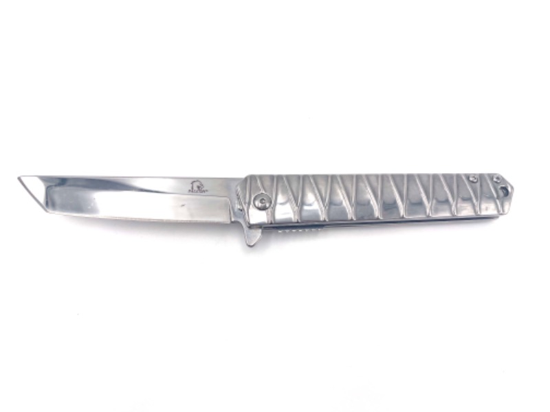 Photo 2 of SILVER SKINNY LONG POCKET KNIFE WITH ZIG ZAG DESIGN NEW 
