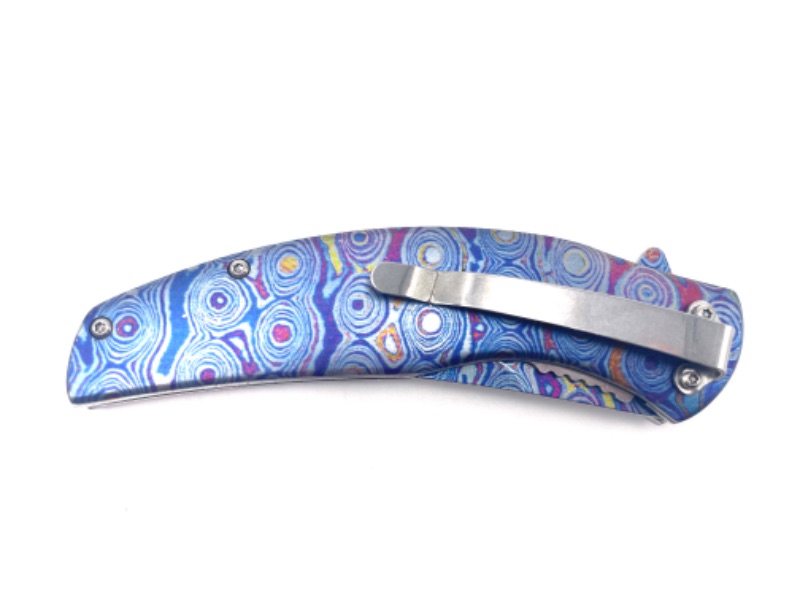 Photo 3 of FALCON BLUE SWIRL DETAIL DESIGN POCKET KNIFE NEW 